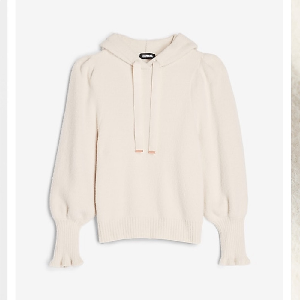 Express Puff Sleeve Hooded Sweater